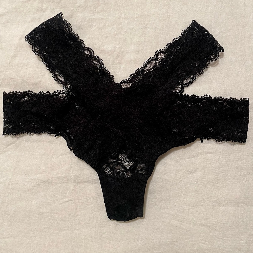 super sexy black lace AgentProvocateur with cutout at back, bows on front